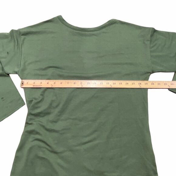 Distressed Military Green Tunic Top Dress with Pockets Large - Picture 9 of 12
